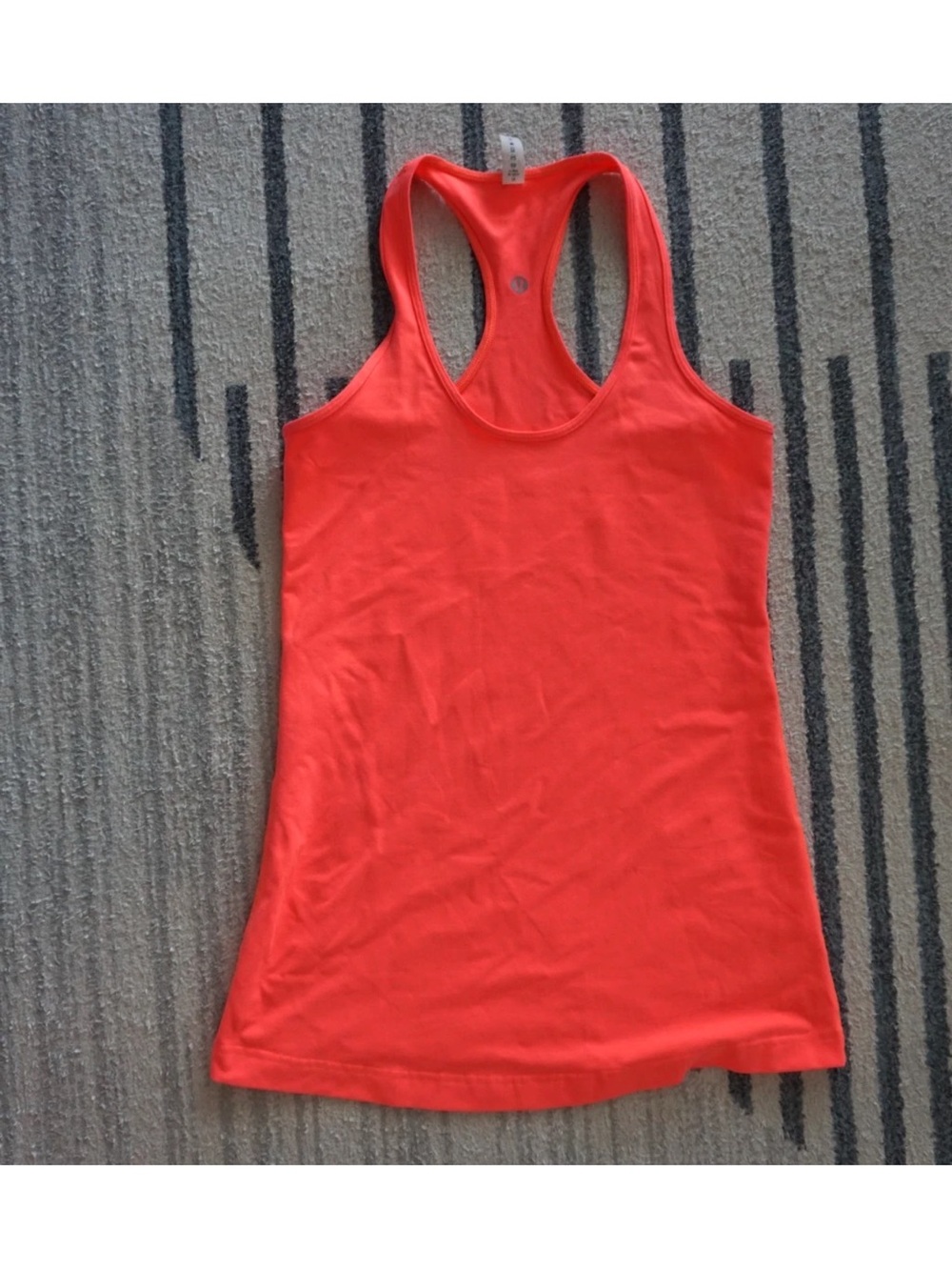 Lululemon Womens Racerback Y Tank Top Yoga Bright Neon Orange Size 8 Medium